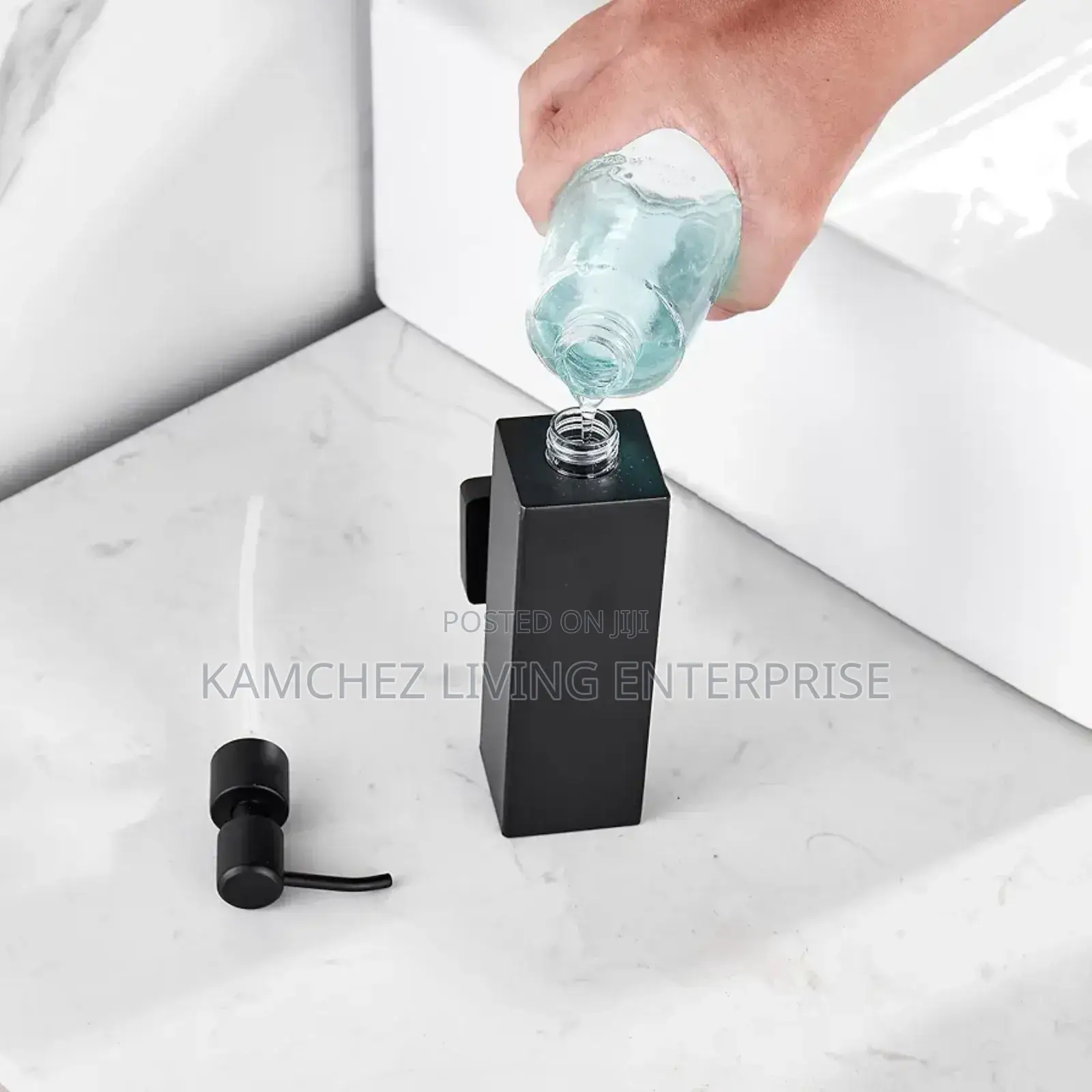 Matte Black Wall Soap Dispenser – 200ml Refillable Steel