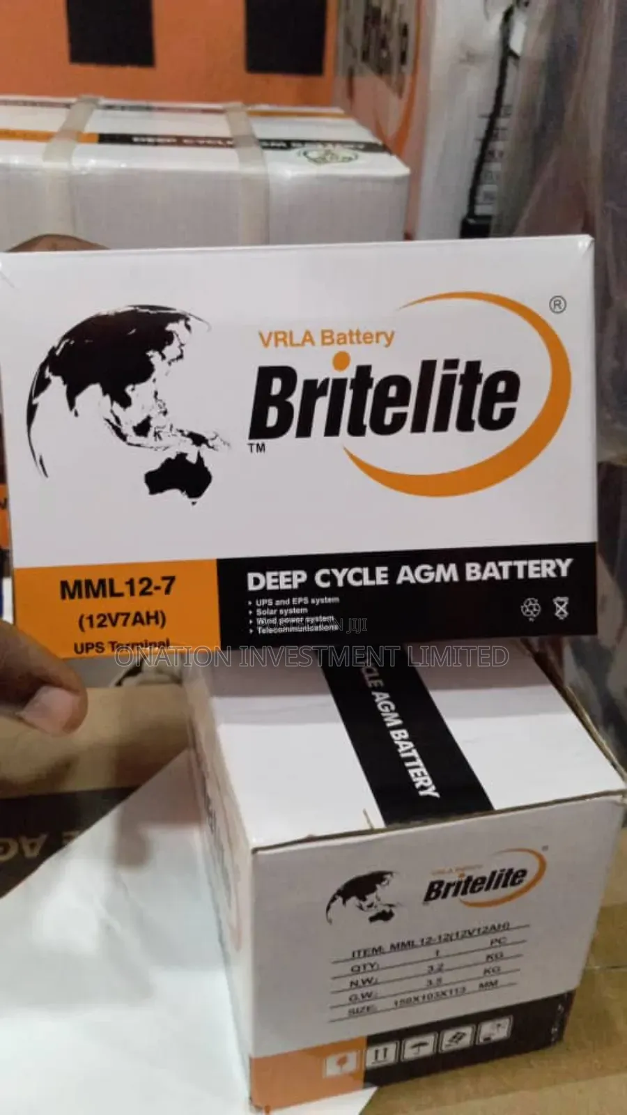 7ah 12v Britelite Batteries