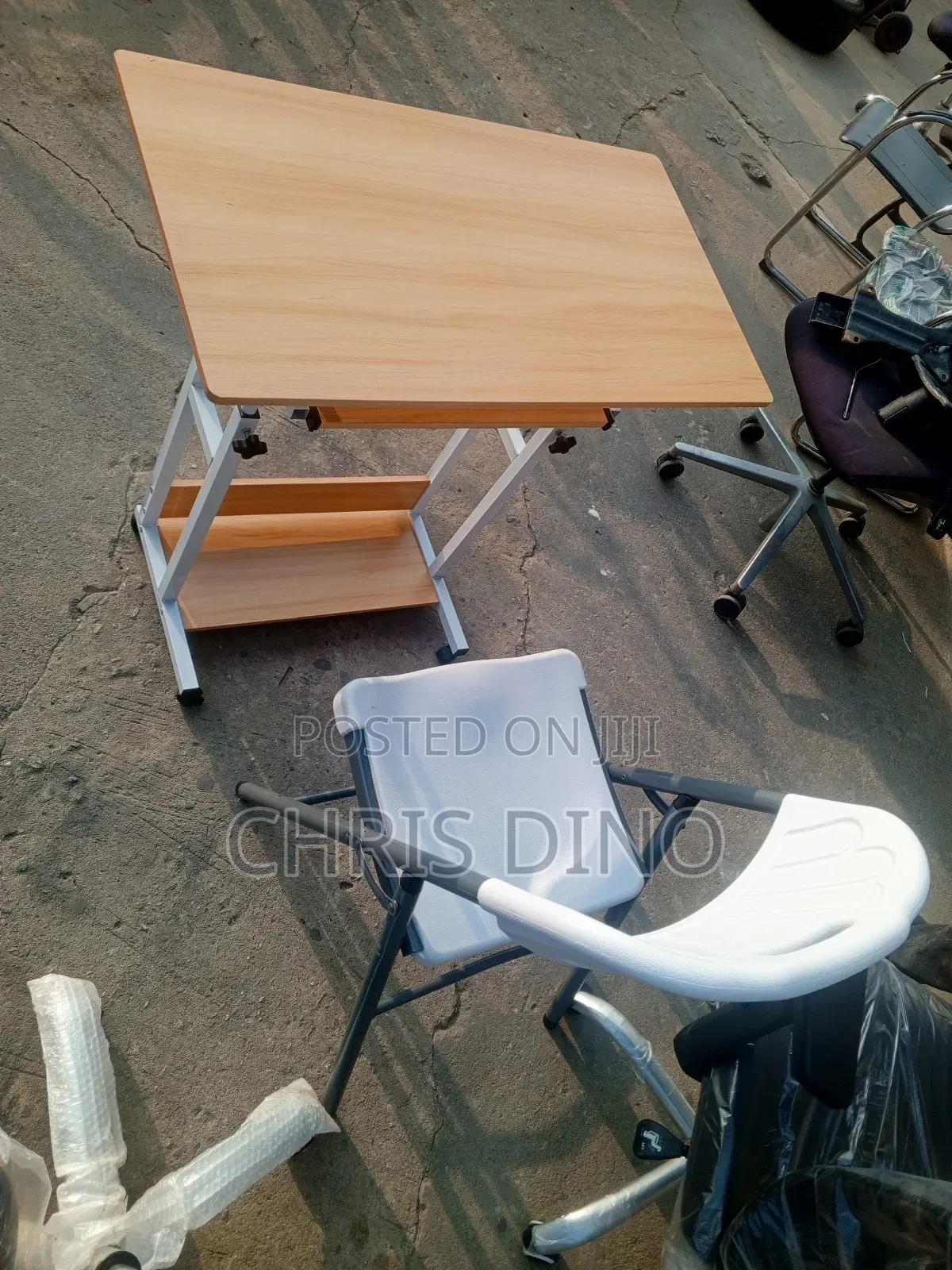 Chair and Adjustable Table