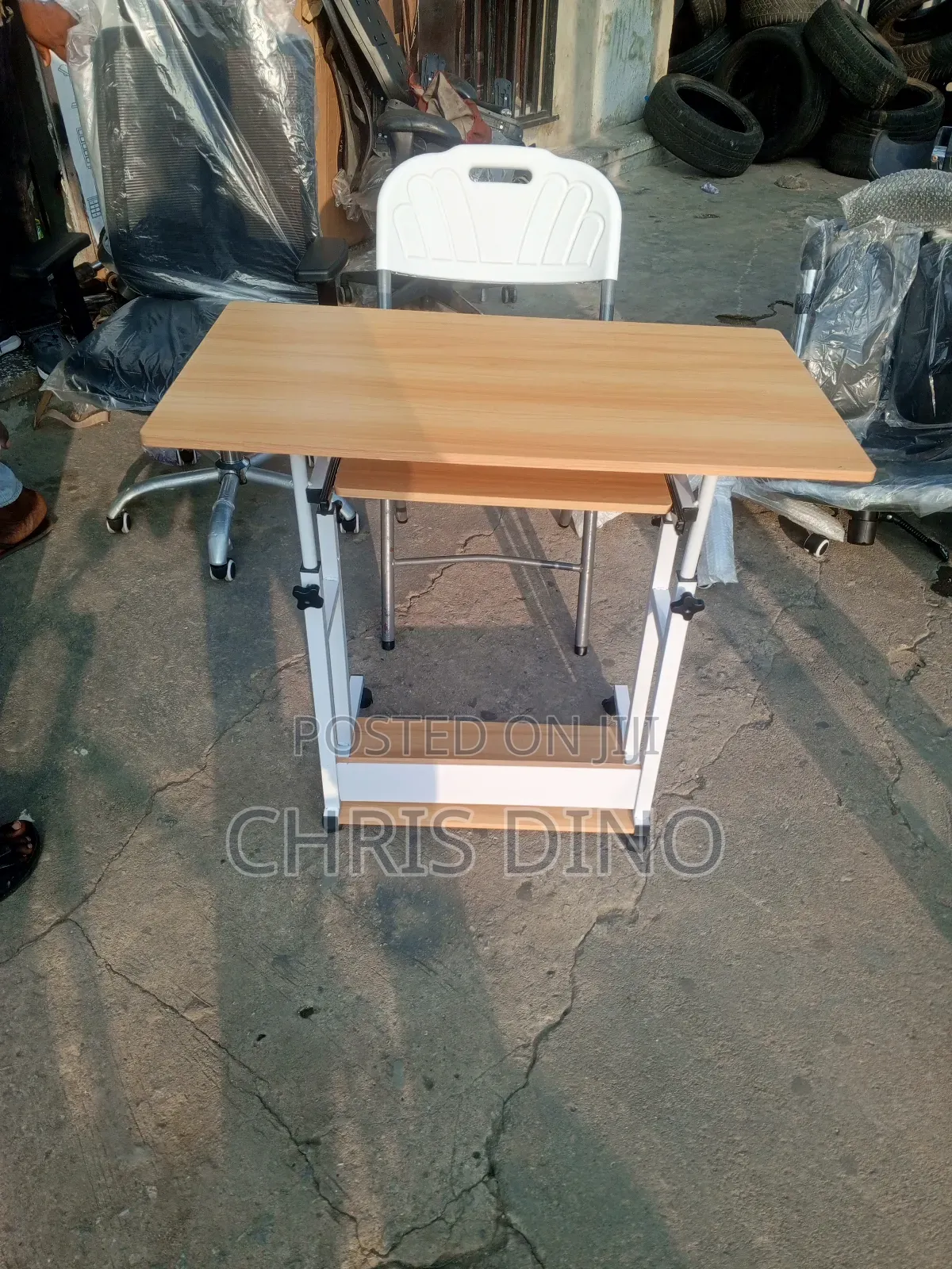 Chair and Adjustable Table