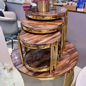 Quality and Imported Marble Top Center Table With 3 Side Sto