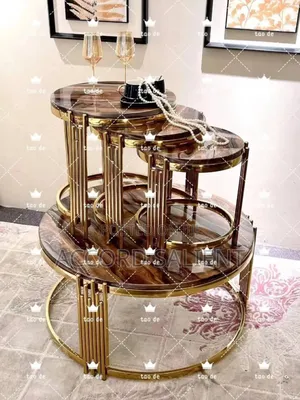 Marble Center Table Uniform Side Stools