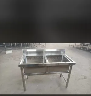 Industrial Stainless Steel Sinks 2 Bowl Double