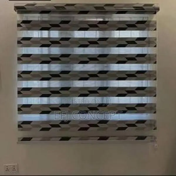 Grey Color Design Pattern Day and Night Window Blind