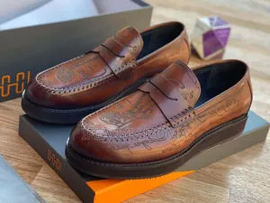 Brown Color and Black Italian Leather Shoes