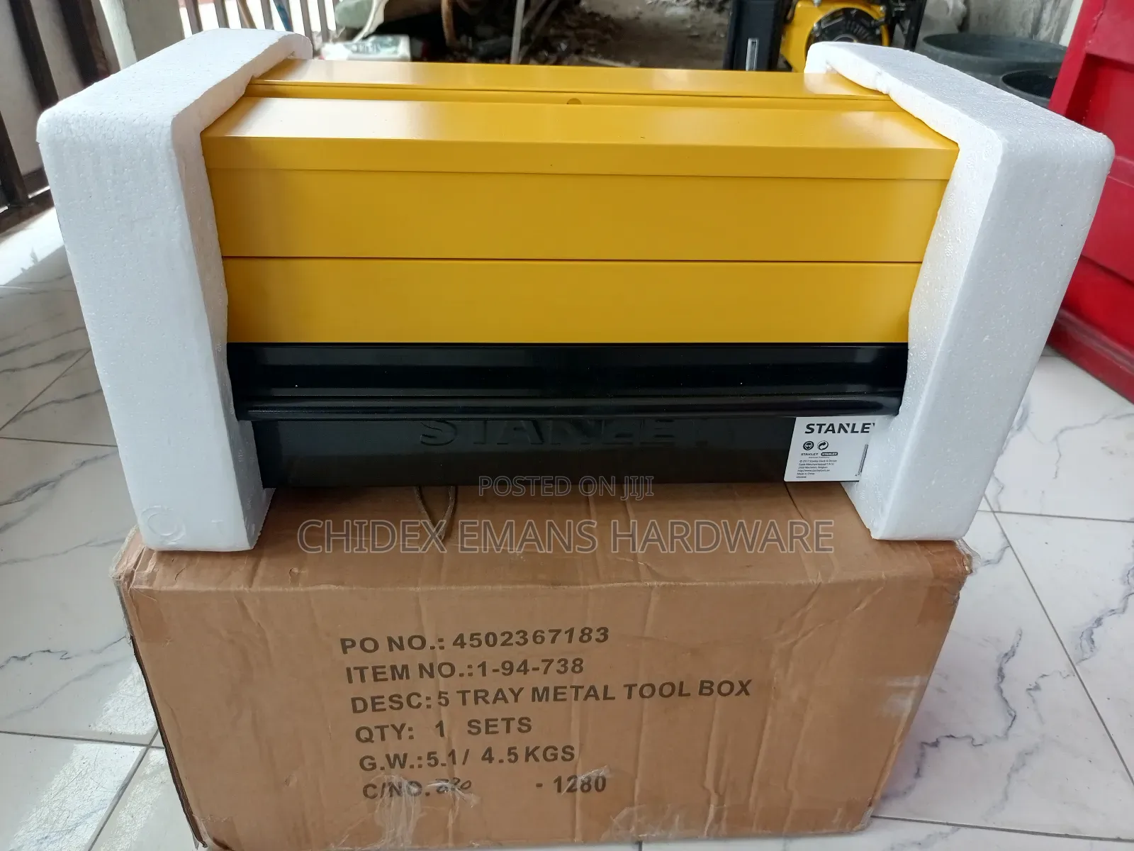 18" Empty Stanley Metal Tool Box