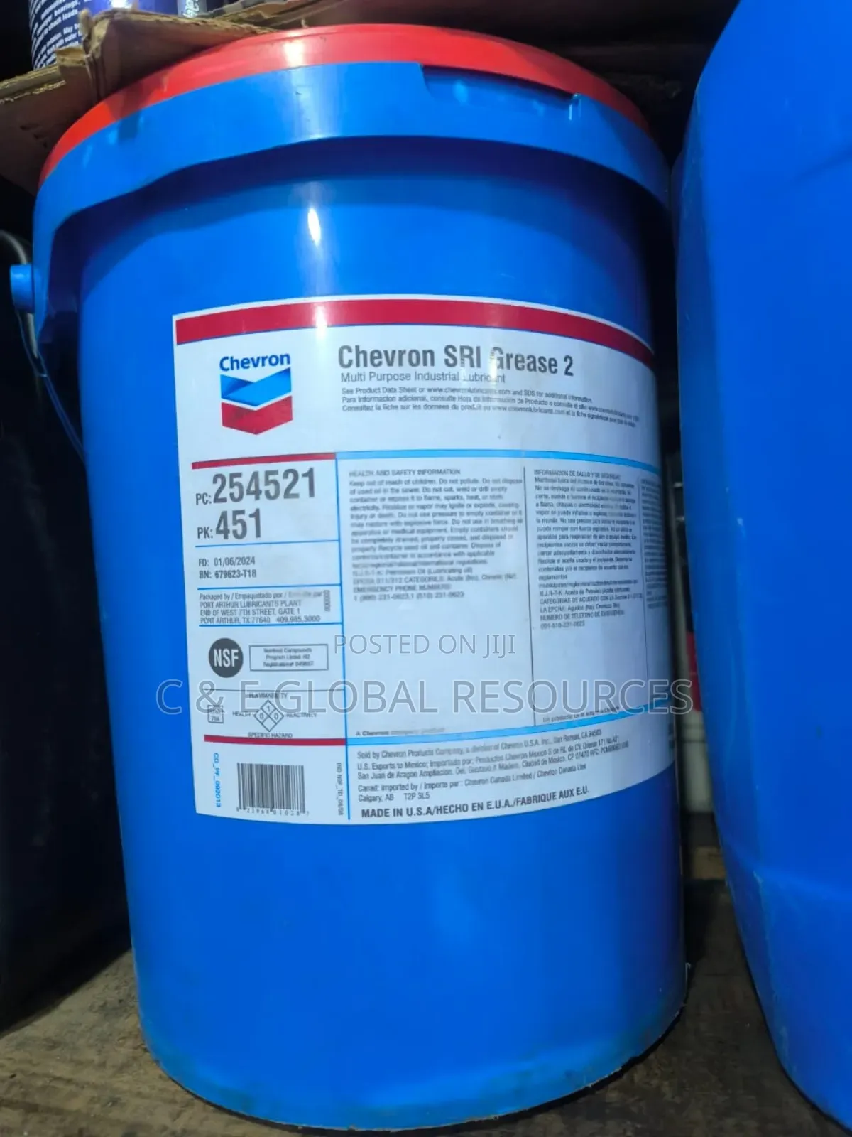 Chevron Sri Grease 2 Multi-purpose Industrial Lubricant (20ltr/Pail)