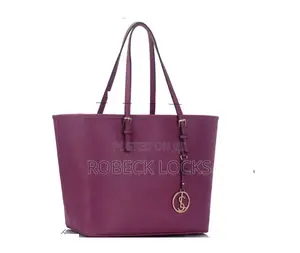 Elegant Purple Saffiano Tote Bag