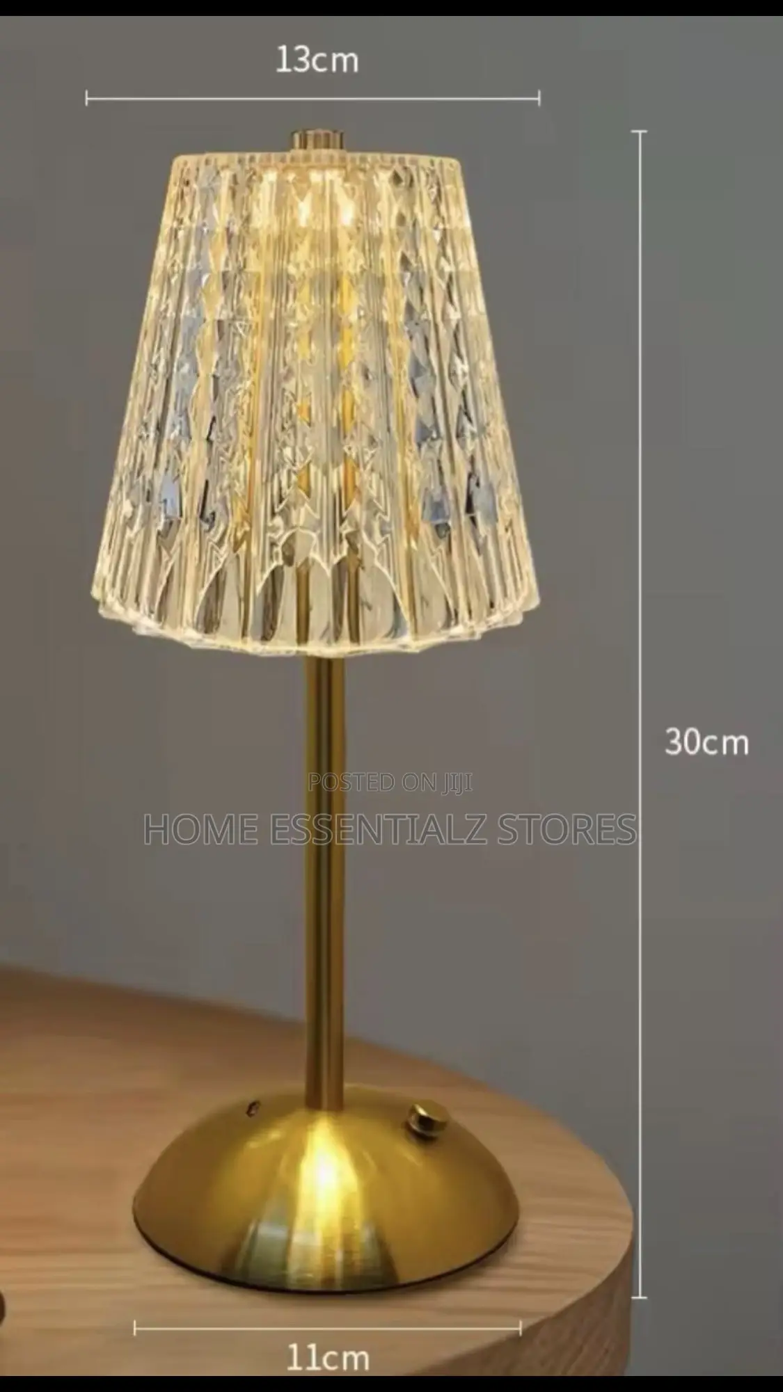 Crystal Led Rechargeable Table Lamp With Touch Sensor