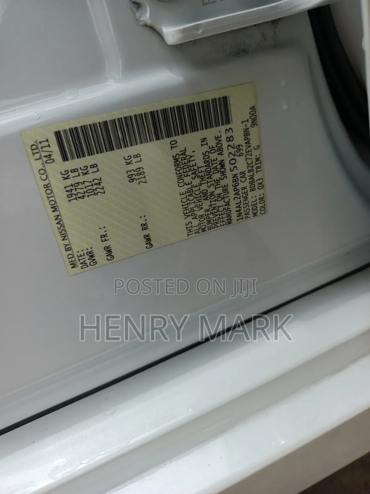 Nissan Altima 2011 White