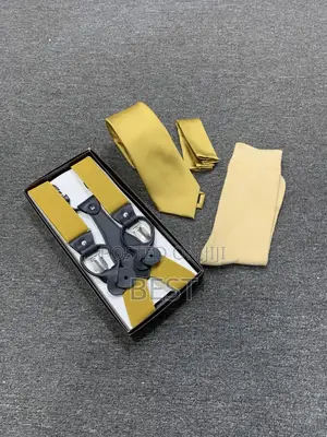 Luxury Combo of Suspenders, Long Tie, Pocket Square Socks