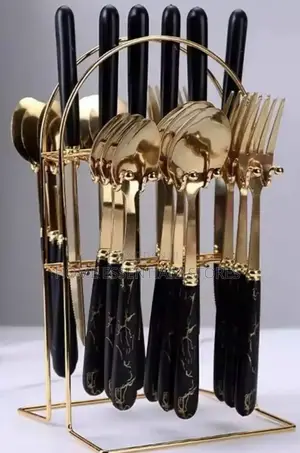 Opulent Kitchen Cutlery Set With Rack