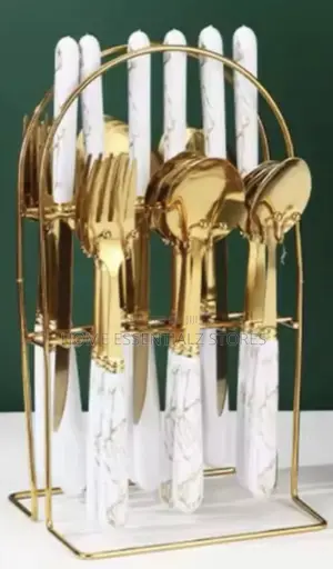 Opulent Kitchen Cutlery Set With Rack