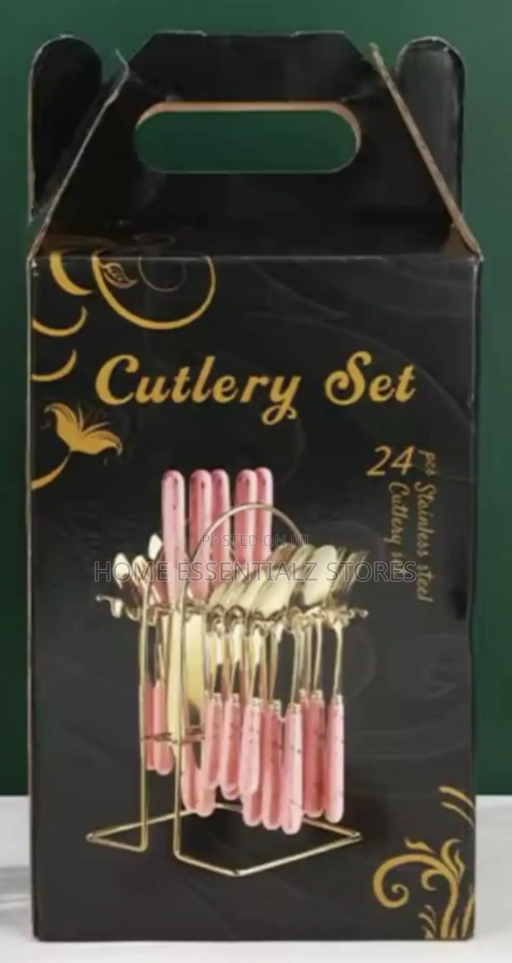 Opulent Kitchen Cutlery Set With Rack