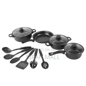 13pcs of Cooking Mini Pot Set of Cooking Spoons Black