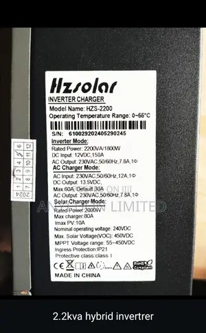 2.2kva Hybrid Inverter 12v