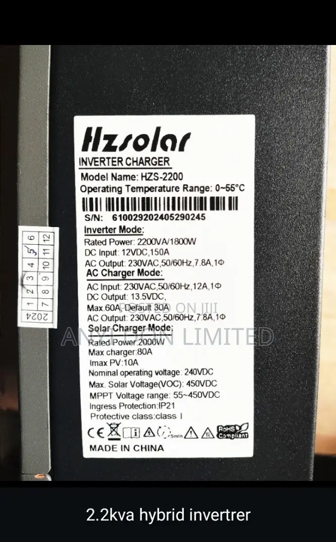2.2kva Hybrid Inverter 12v