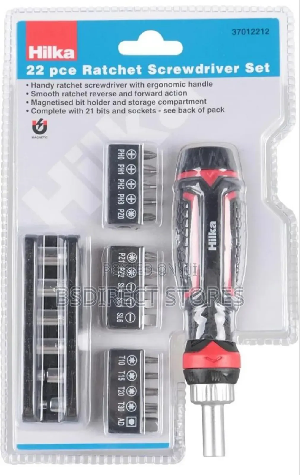Hilka 22pieces Ratchet Screwdriver Set With Ergonomic Handle