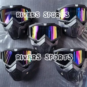 1pc Sports Goggles Face Mask Detachable Adjustable Glasses