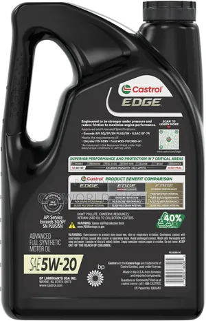 Genuine Castrol Edge 5w-20 Advanced Full Synthetic Motor Oil