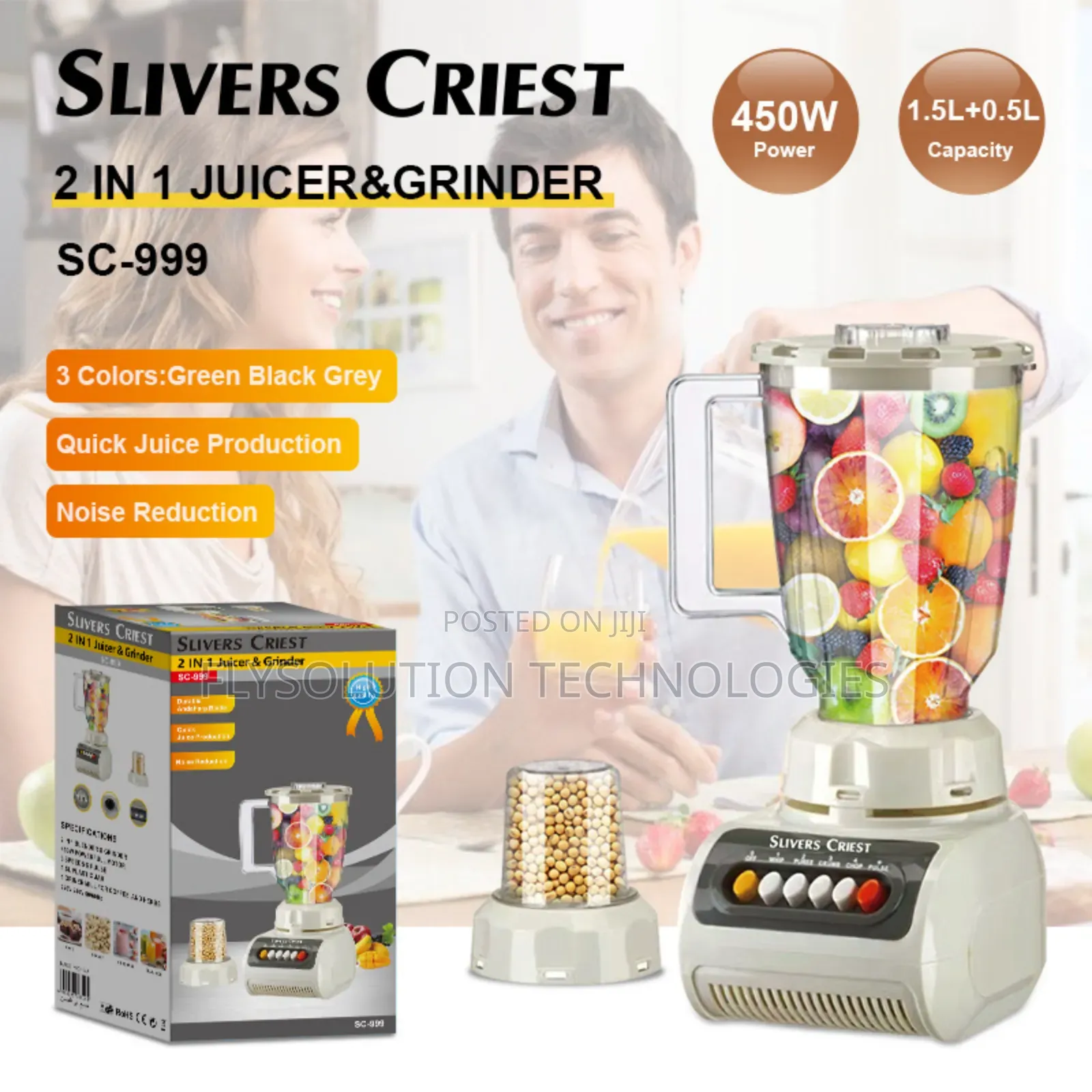 450watt Silver Crest Blender 1.5l + 0.5l