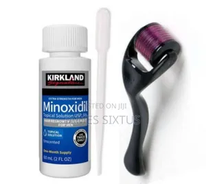 Kirkland Minoxidil 5% Hair Beard Growth With Derma Roller