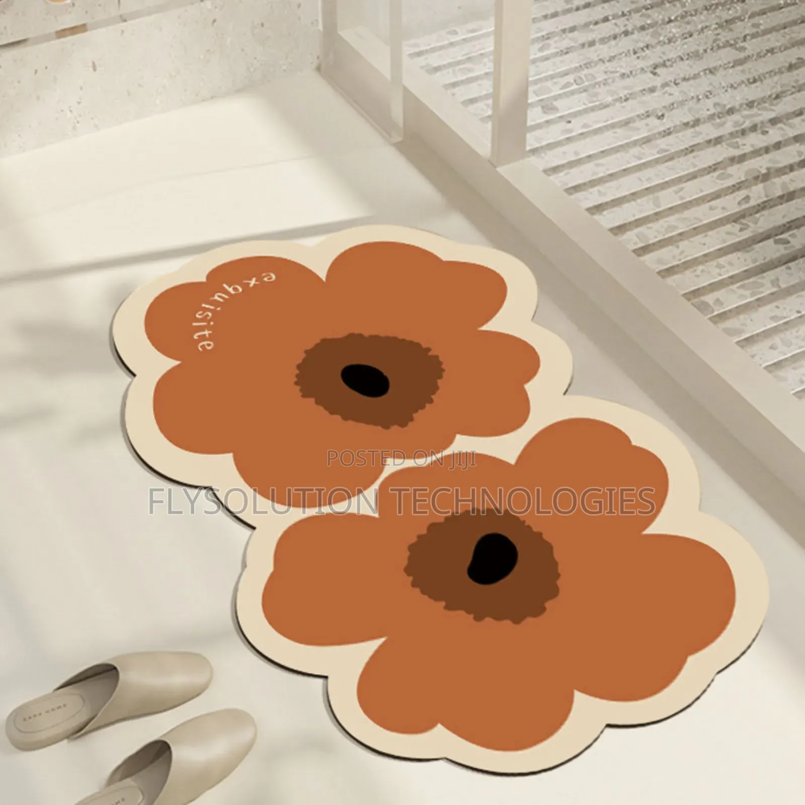 Flower Absorbent Bathroom Mat 40cmby60cm