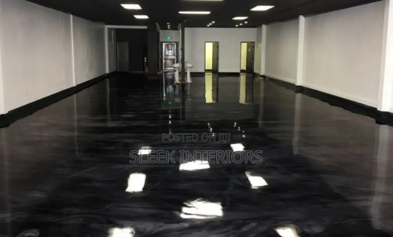 Plain Black Epoxy Floor