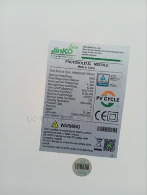Jinko Panel 550w/144cell/41.58v
