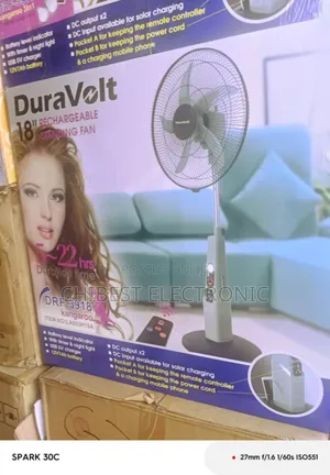 Duravolt Rechargeable Fan 18 Inches