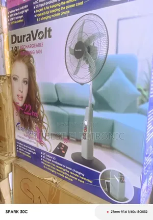 Duravolt Rechargeable Fan 18 Inches