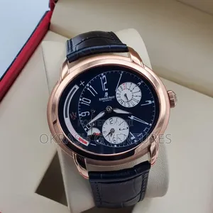 Audemars Piguet (Ap) Automatic Rose Gold Leather Watch