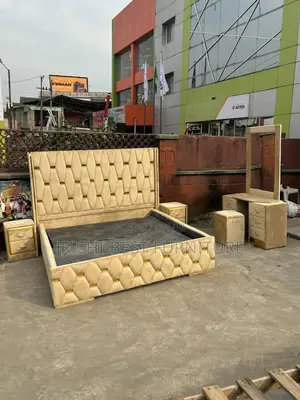Well Constructed HDF Upholstery Padded 6 by 6 Bed Frame