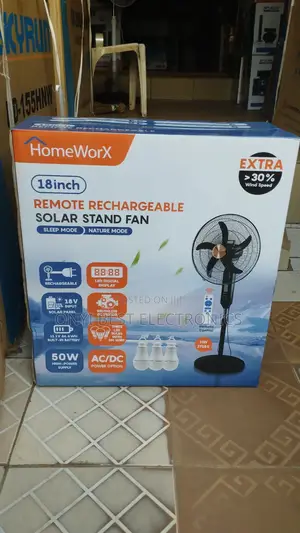 Homeworx 18 Inches Rechargeable Standing Fan With 3 Bulbs