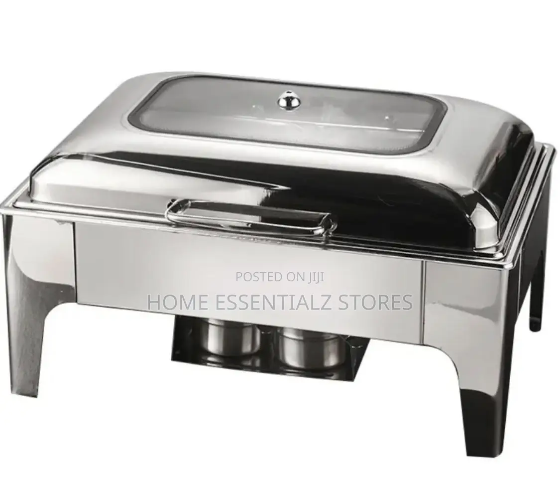 Silver Rectangular Modern Chaffing Dish