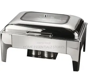 Silver Rectangular Modern Chaffing Dish