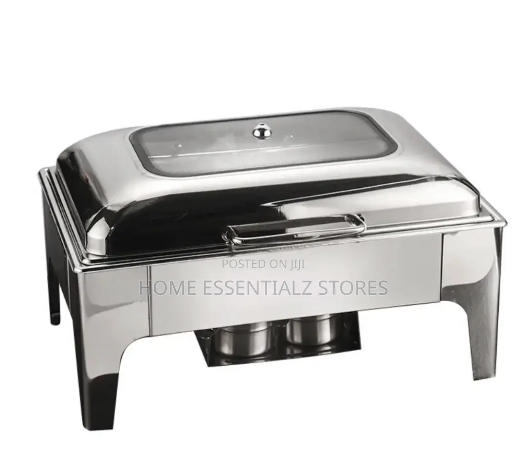 Silver Rectangular Modern Chaffing Dish