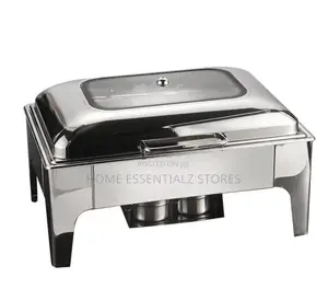 Silver Rectangular Modern Chaffing Dish
