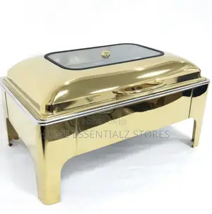 Gold Rectangular Modern Chaffing Dish