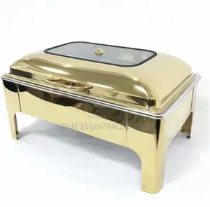 Gold Rectangular Modern Chaffing Dish