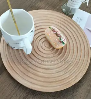 Round Platter Natural Wood Food Serving Trays