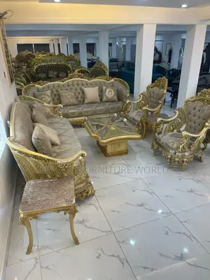 Complete Set of High Classic Turkish Royal Fabric Sofa Chair