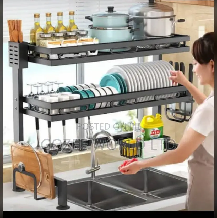 Black 90cm Plate Rack