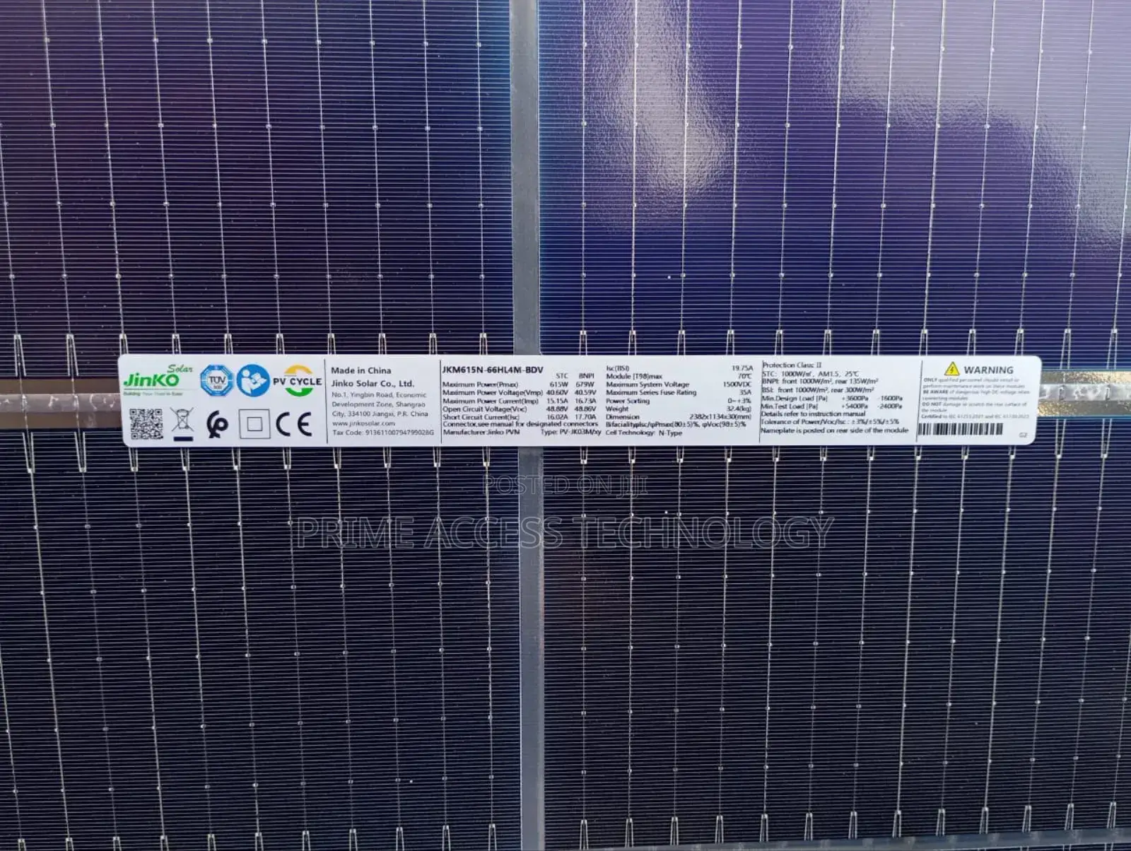 Jinko 615watts Solar Panel