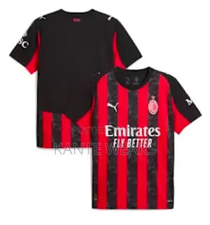 Puma Ac Milan 2025/2026 Latest Football Home Jersey
