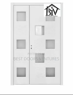 4ft by 7ft Hardwood Door With Glass