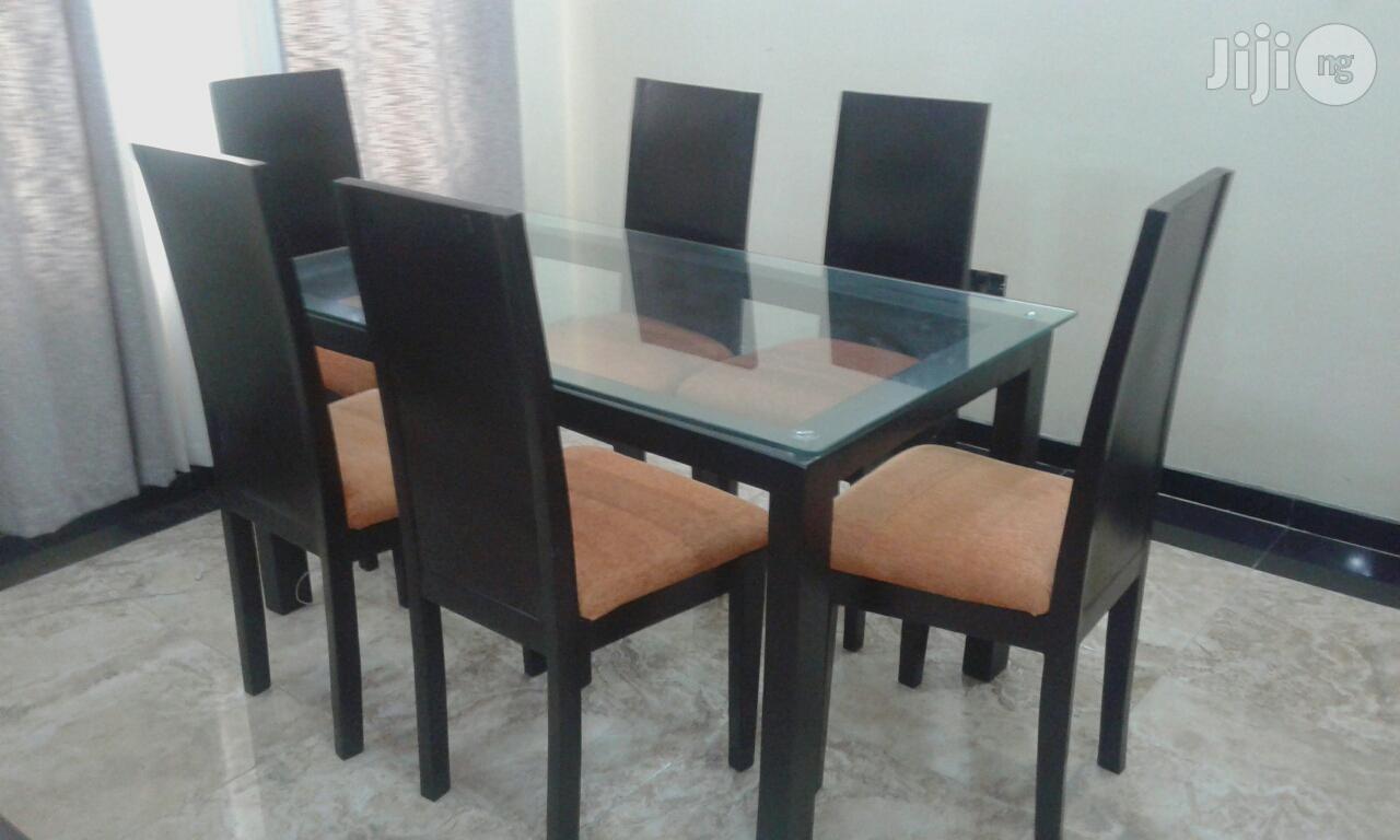 Glass Top Dining Table With 6nos Chairs