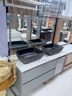 Cabinet Double Sink and Mirror