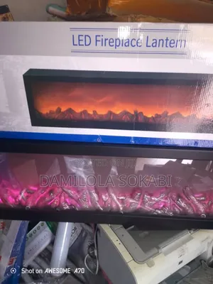 Multicolored Fireplace With Inbult Bluetooth Speaker 100cm