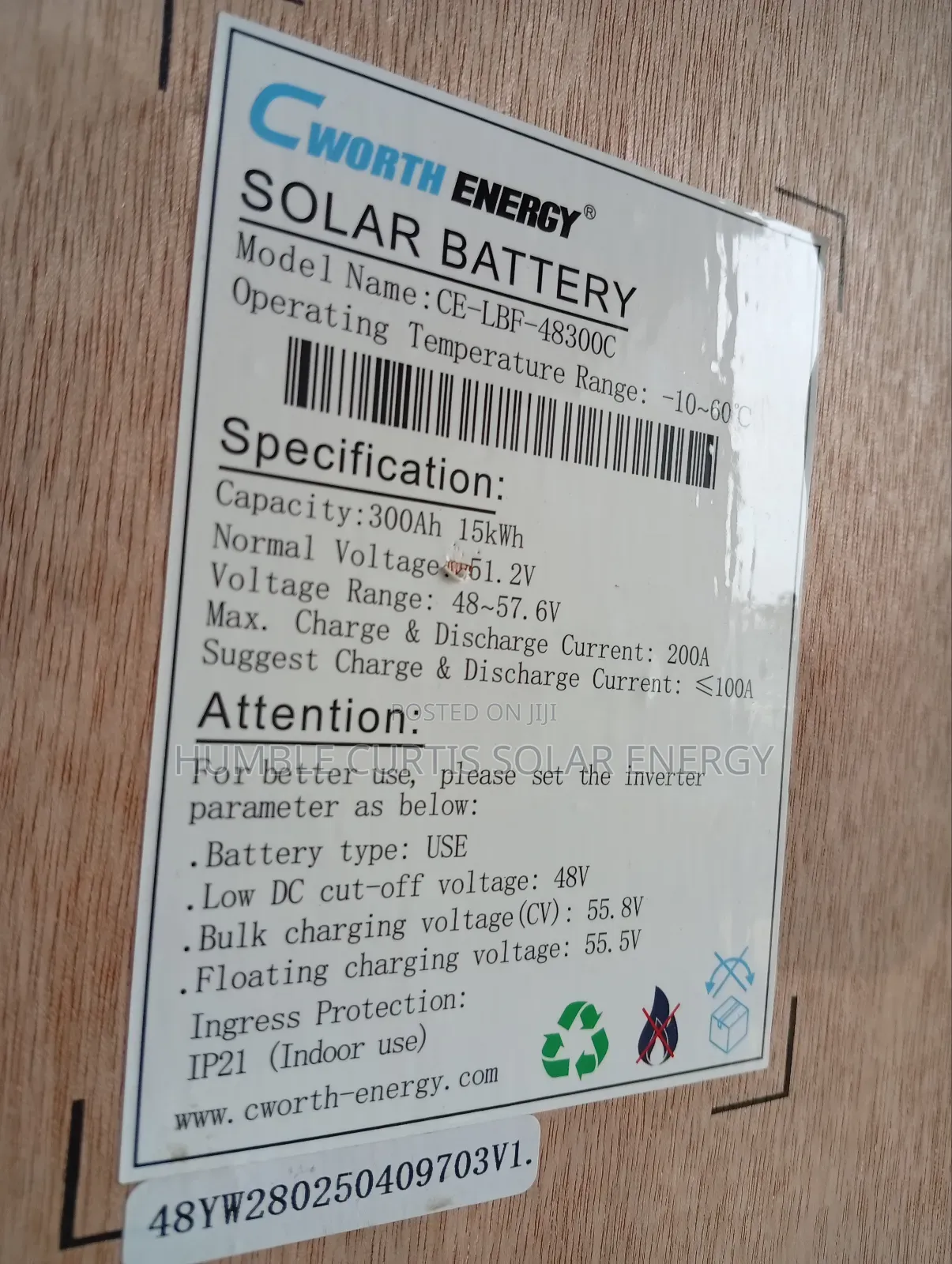 Cworth 15kwh Lithium Battery